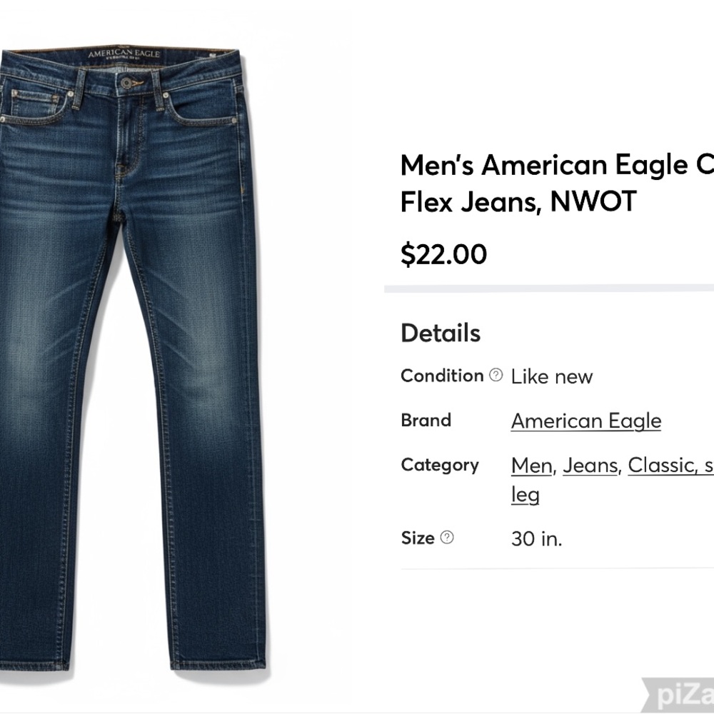 American Eagle Outfitters Men's Dark Blue Skinny Fit Jeans, NWOT